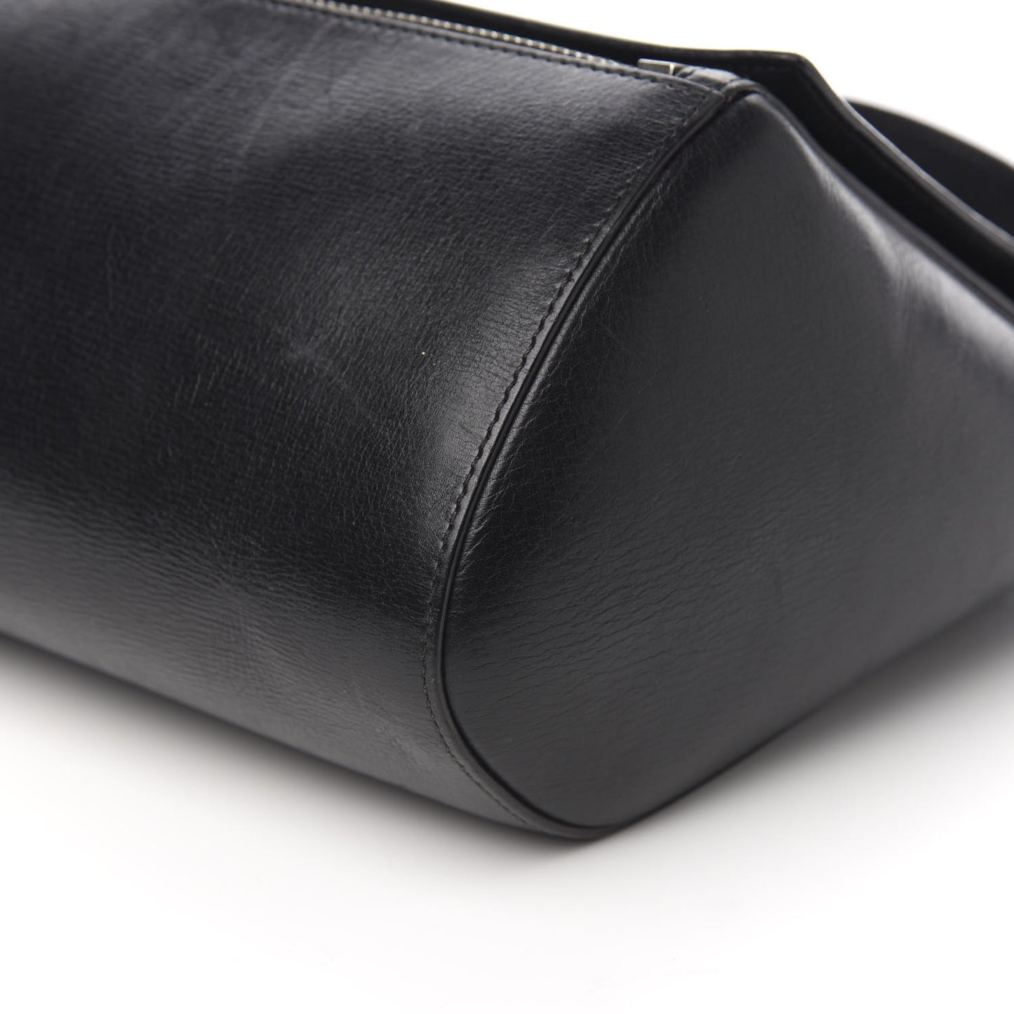 Textured Calfskin Medium Pandora Box Crossbody Bag Black