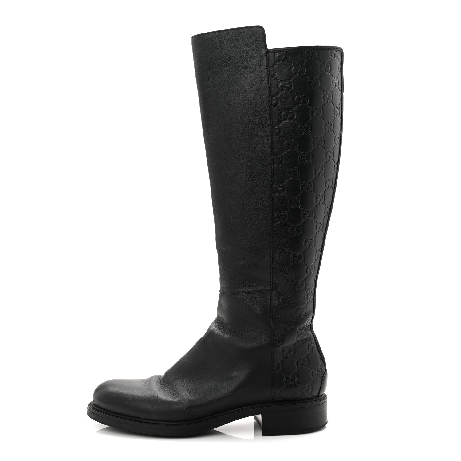 Gucci Microguccissima Knee High Riding Boots 40.5 Black 1 of 10