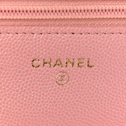 Chanel Iridescent Caviar Quilted Wallet on Chain WOC Rose Pink 6 of 12