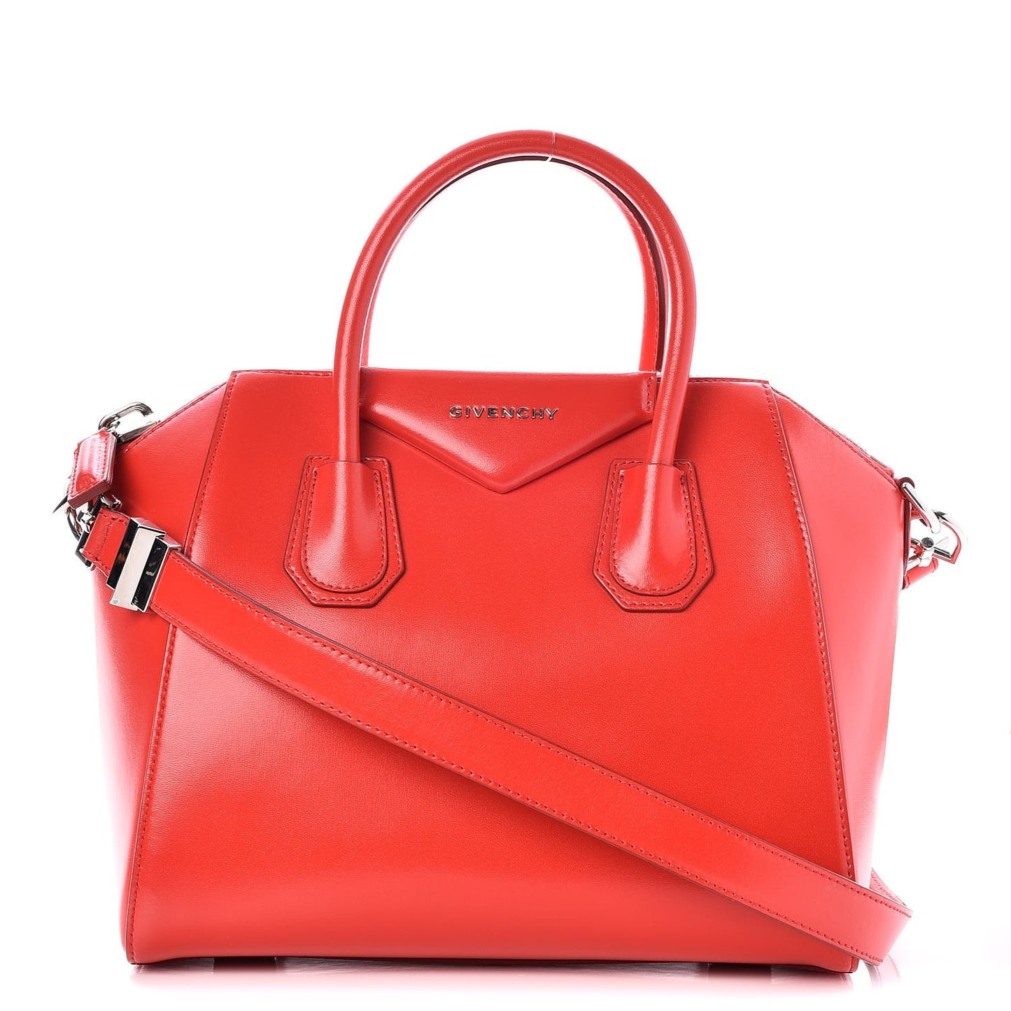 Shiny Lord Calfskin Small Antigona Medium Red