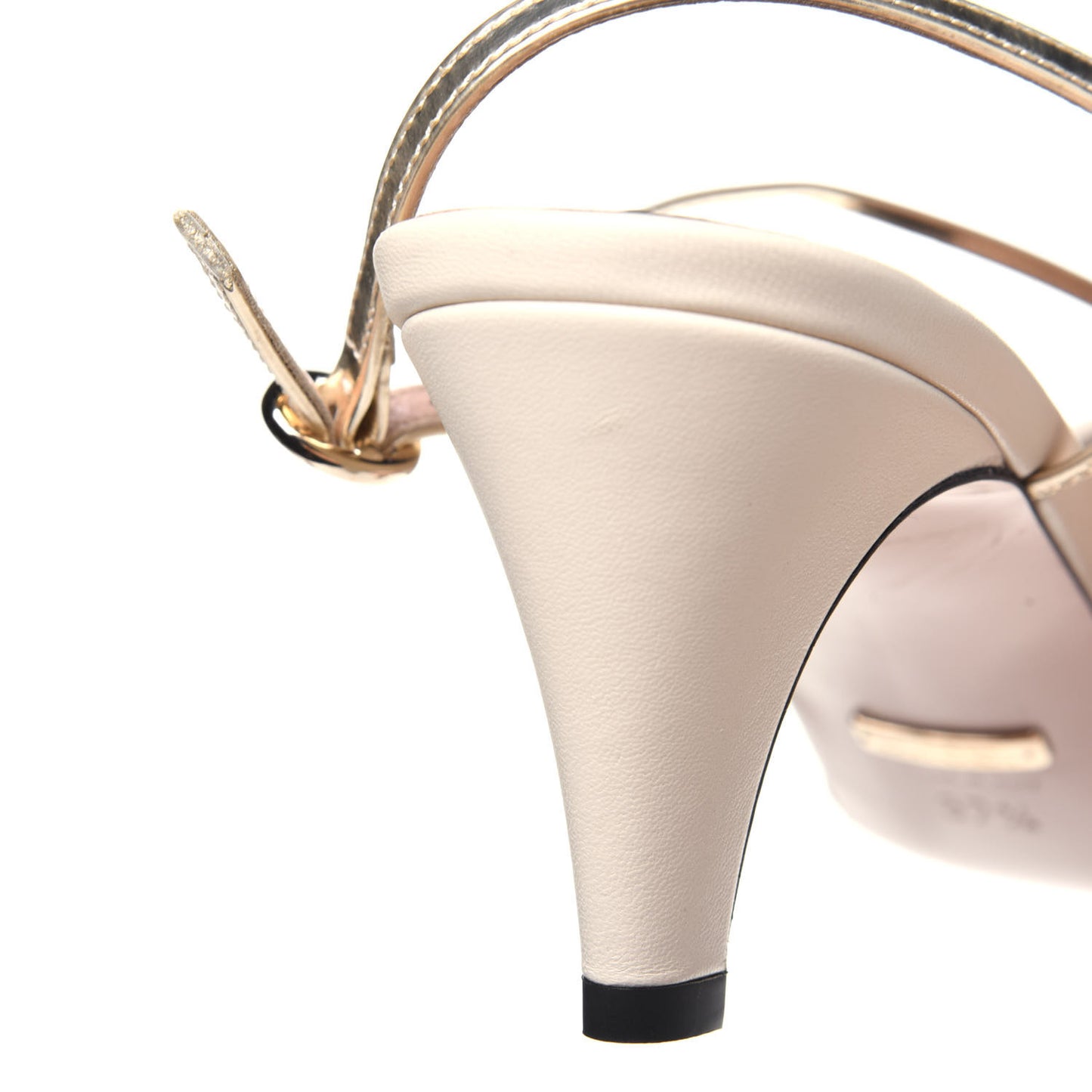 Nappa Metallic Bow Daphne Mid Heel Sandals 37.5 Vintage White Platino