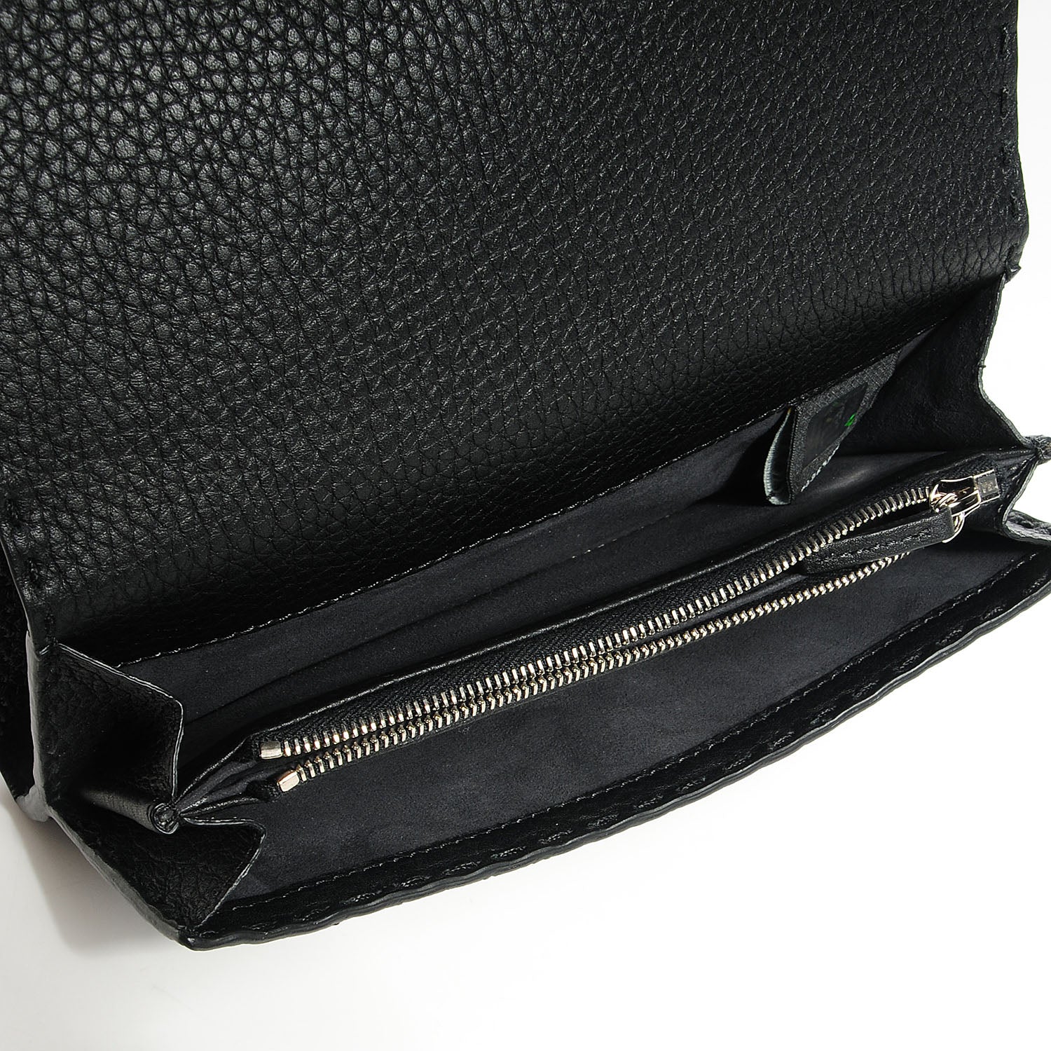 Fendi Cuoio Romano Selleria Peekaboo Continental Wallet Black 7 of 14