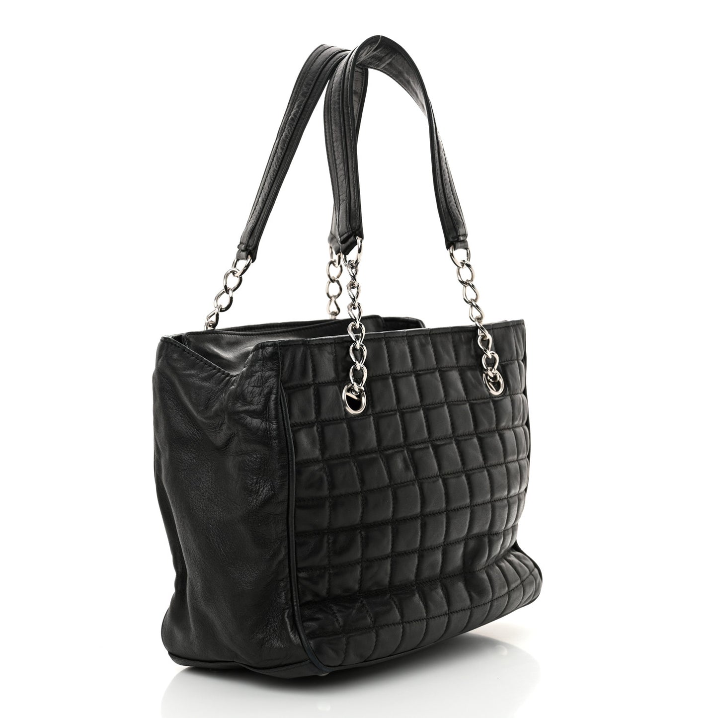 Lambskin Camellia No. 5 Shoulder Bag Black