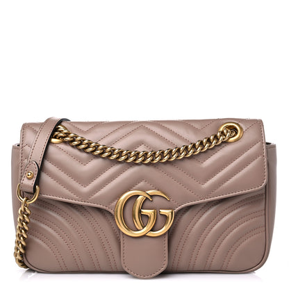 Gucci Calfskin Matelasse Small GG Marmont Shoulder Bag Porcelain Rose 1 of 12