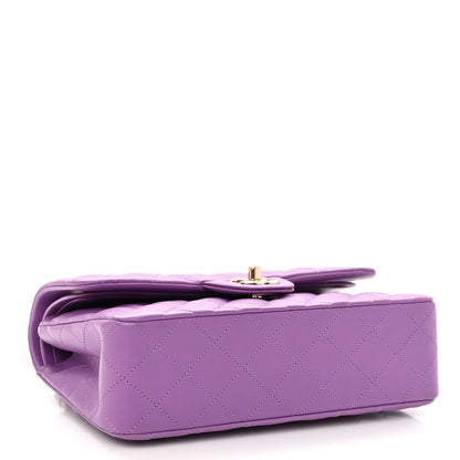 Chanel Lambskin Quilted Small Double Flap Purple 3 of 9