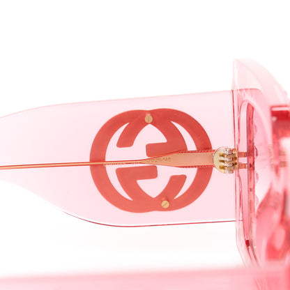 Gucci Acetate Crystal Oversize Sunglasses GG0145S Pink 5 of 7
