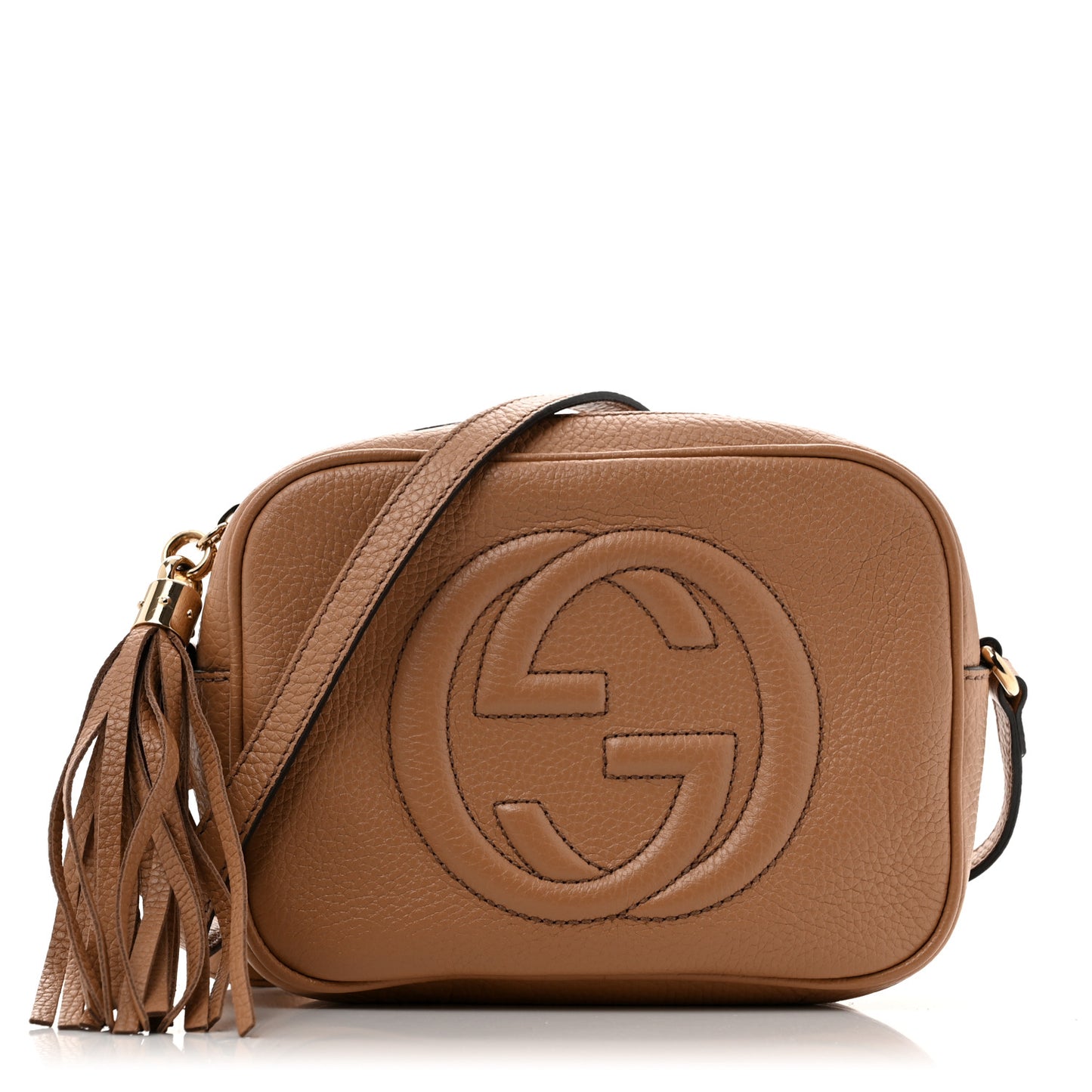 Pebbled Calfskin Small Soho Disco Bag Camelia