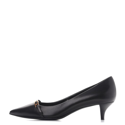 Hermes Calfskin Lauren Pumps 38 Black 1 of 8