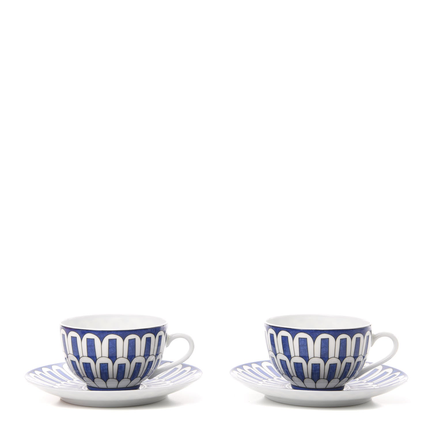 Hermes Porcelain Bleus d'Ailleurs Tea Cup And Saucer Set Of 2 1 of 10