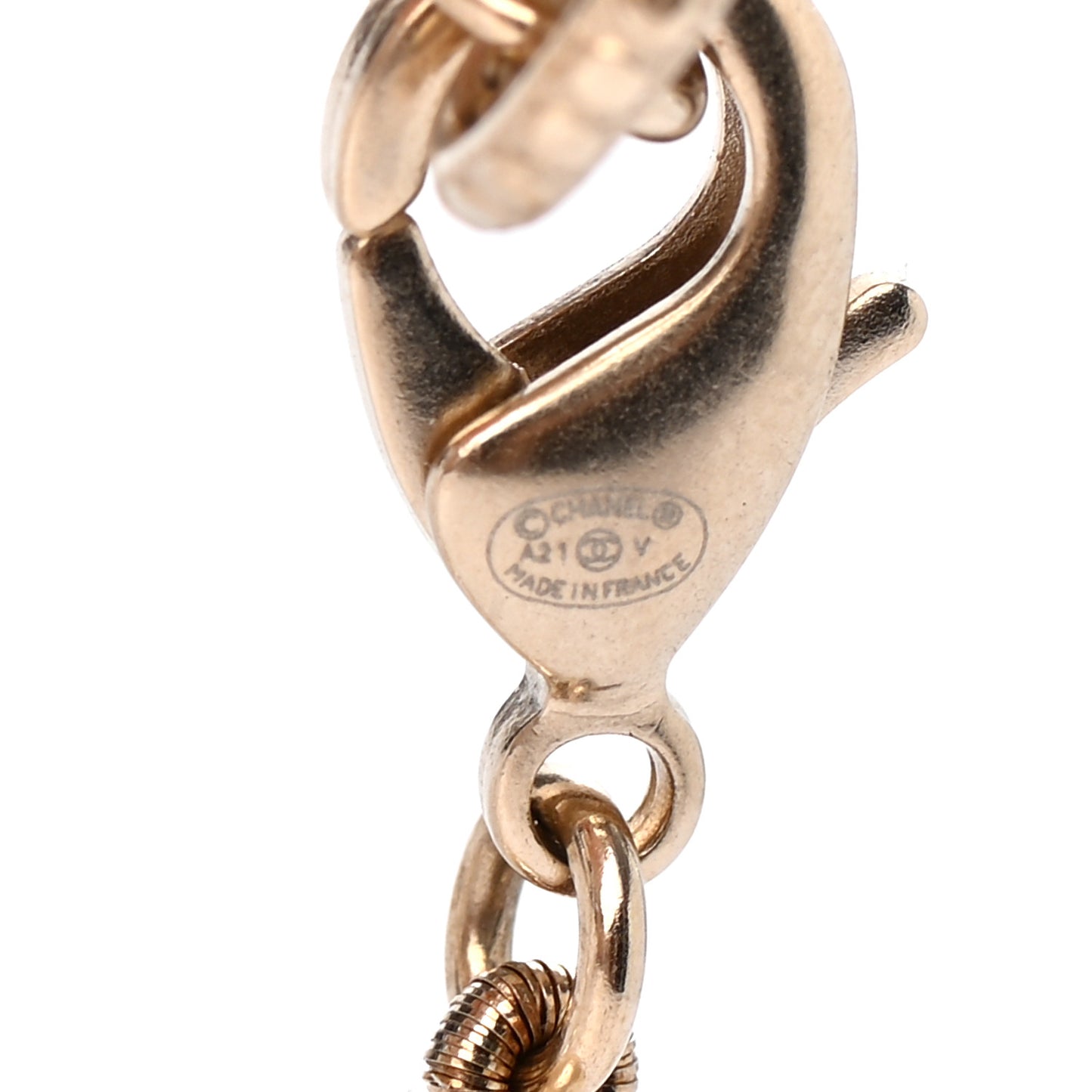 Graduated Pearl Crystal CC Bracelet Gold