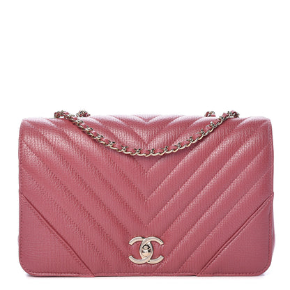Chanel Calfskin Chevron Quilted Statement Flap Pink 1 of 12