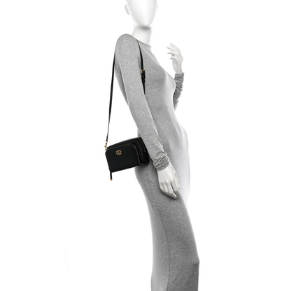 Christian Dior Grained Calfskin Caro Double Pouch Black 2 of 11