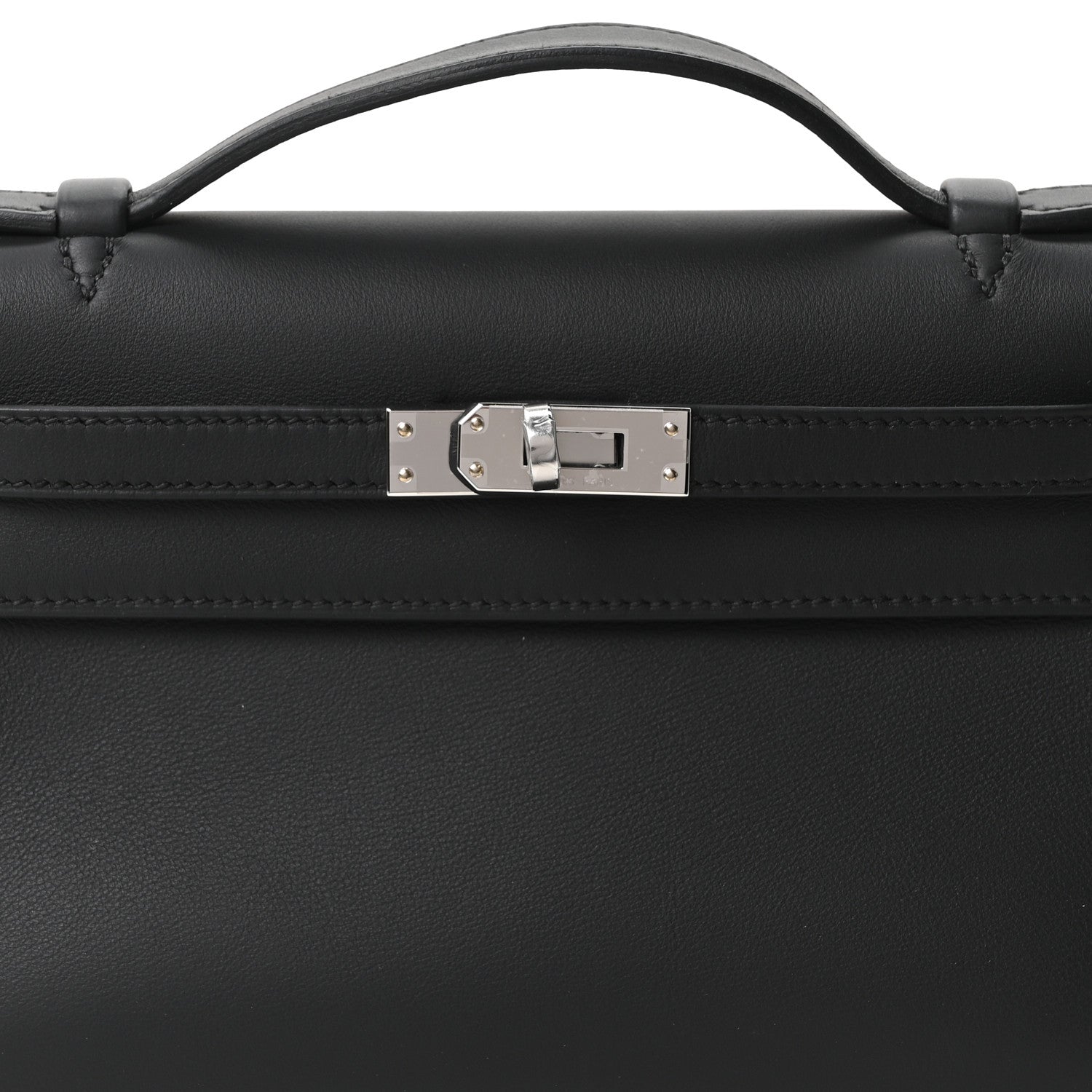 Hermes Swift Kelly Pochette Clutch Black 8 of 11