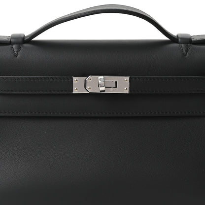 Hermes Swift Kelly Pochette Clutch Black 8 of 11