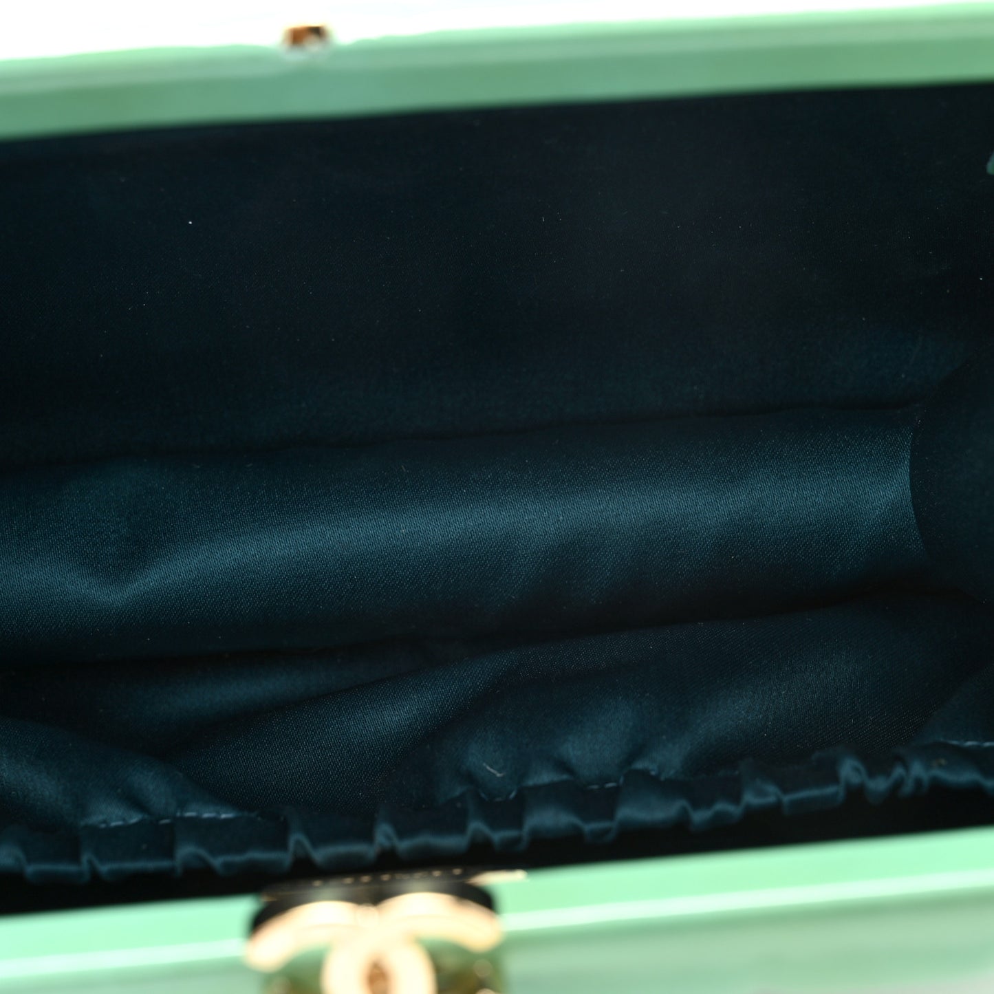 Patent Frame Chocolate Bar Clutch Light Blue