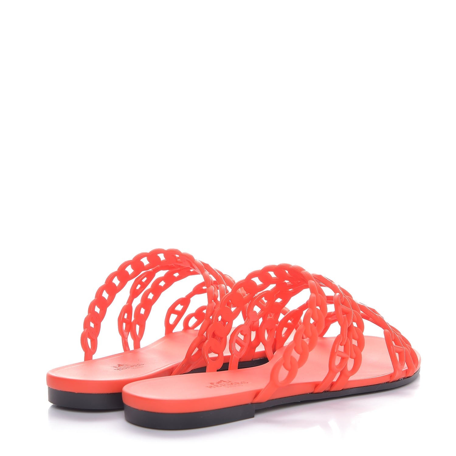 Hermes Rubber Chaine d'Ancre Nude Sandals 38 Pavot 4 of 8