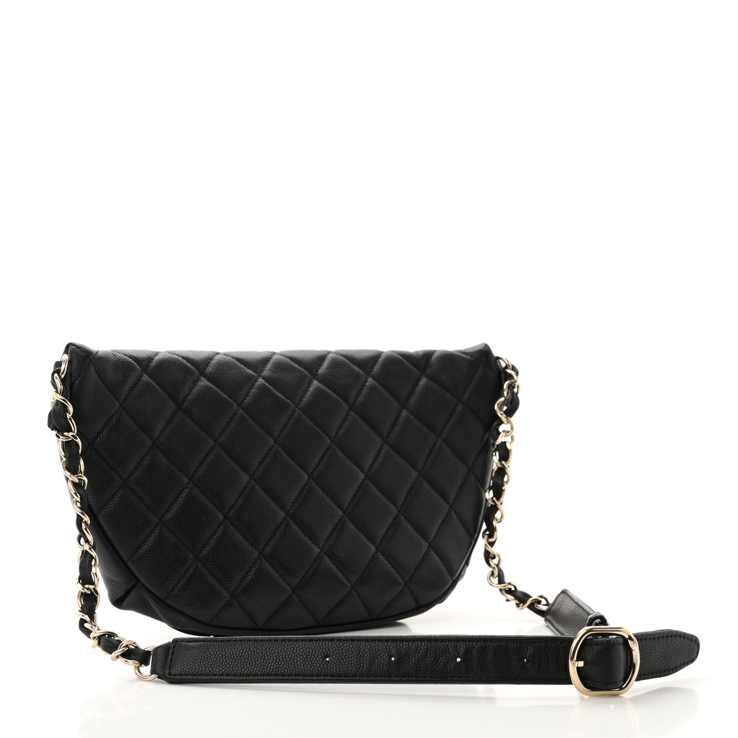 Caviar Quilted Business Affinity Waist Belt Bag Black