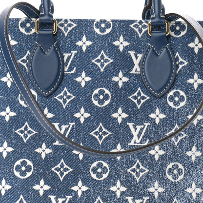Louis Vuitton Monogram Jacquard Denim Onthego MM Bleu 7 of 9