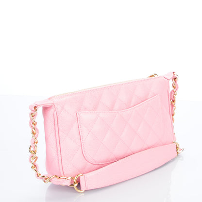 Chanel Caviar Quilted Pochette Pink 3 of 7