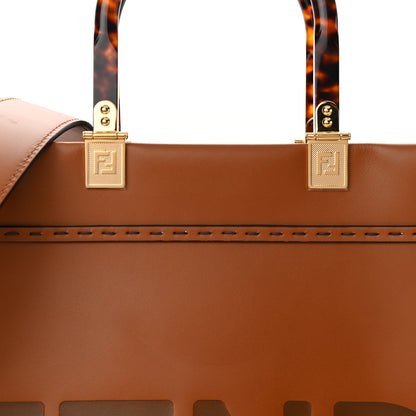 Fendi Vitello King Plexiglass Medium Fendi Sunshine Shopper Tote Cuoio 9 of 11