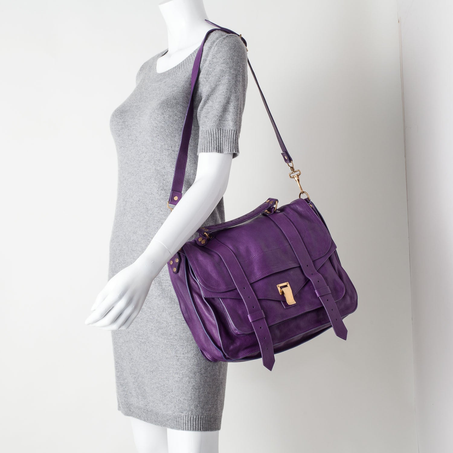 Proenza Schouler Lambskin PS1 Large Satchel Plum 2 of 9