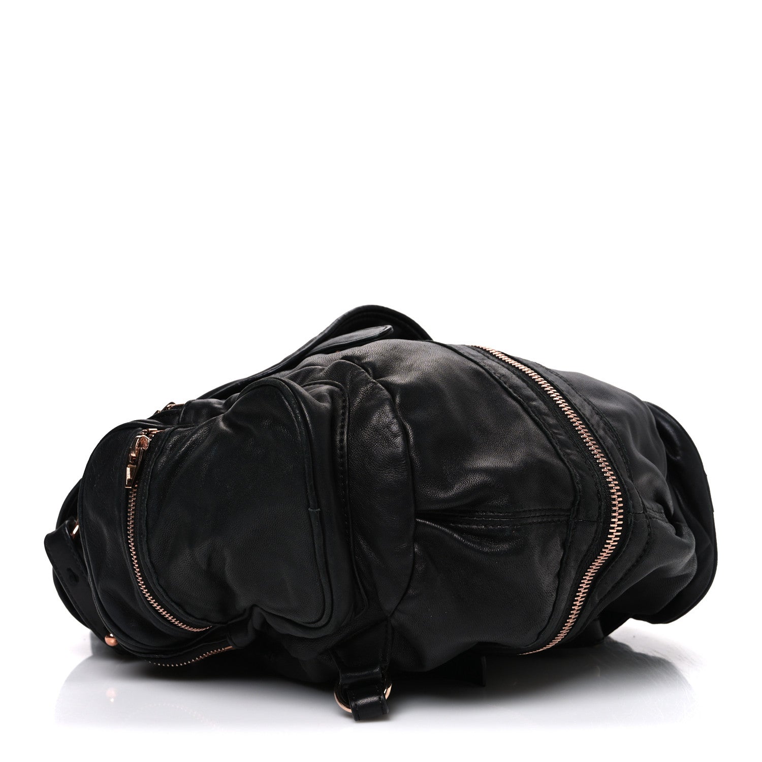 Alexander Wang Lambskin Marti Backpack Bag Washed Black Rose Gold