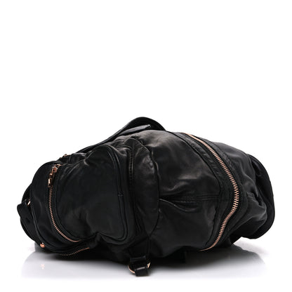 Alexander Wang Lambskin Marti Backpack Bag Washed Black Rose Gold Hardware 3 of 8
