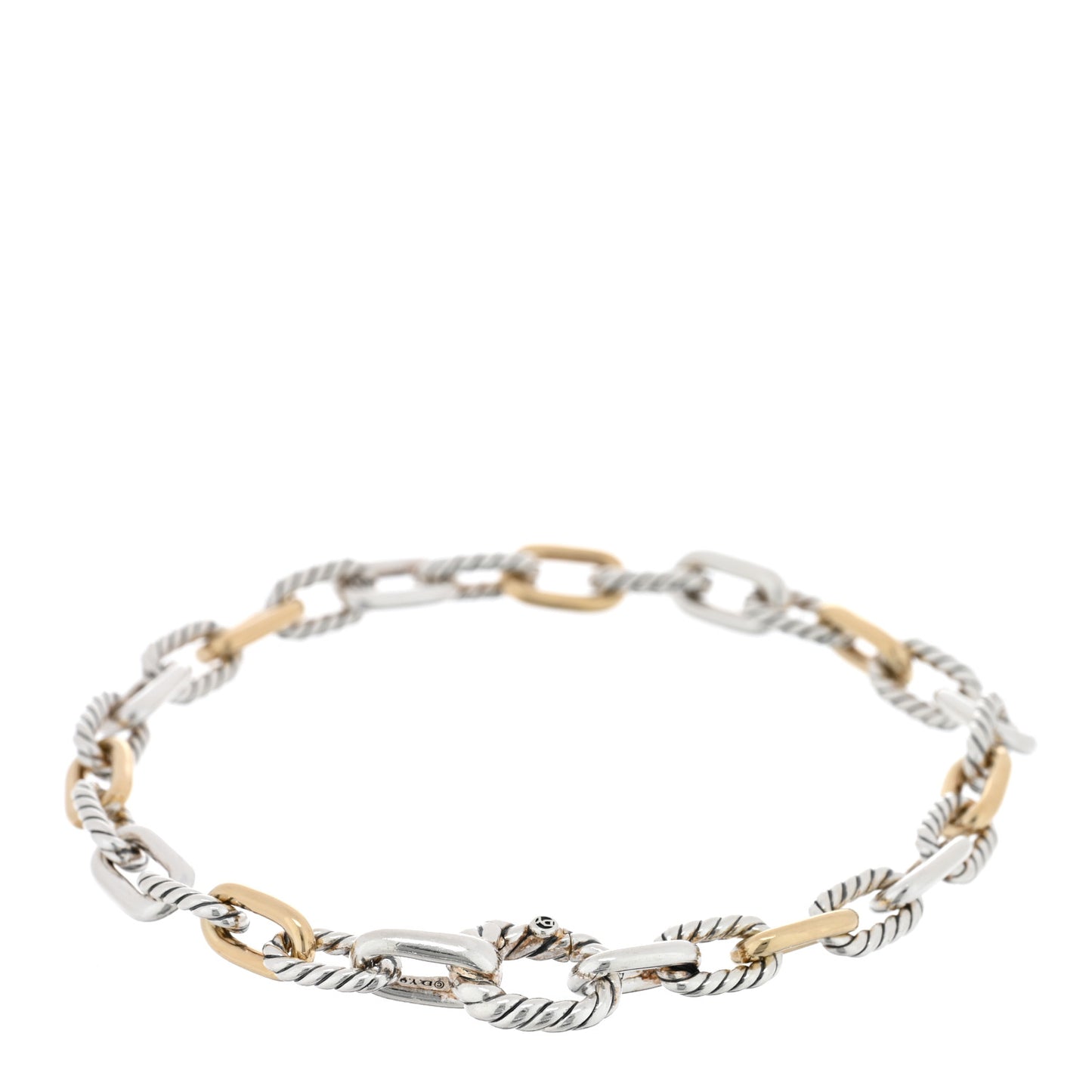 Sterling Silver 18K Yellow Gold 5.5mm DY Madison Link Chain Bracelet