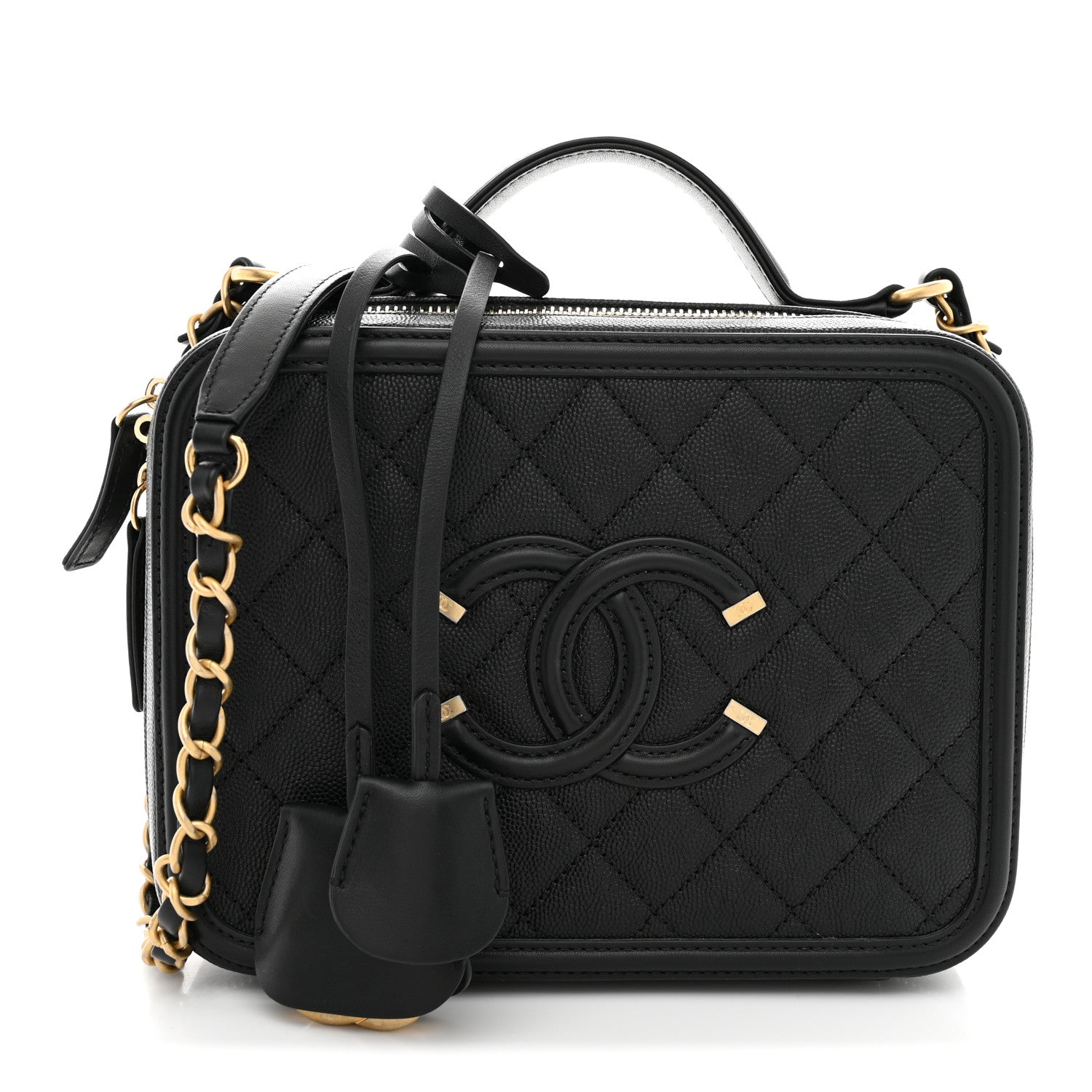 Chanel Caviar Quilted Medium CC Filigree Vanity Case Black 1 of 10
