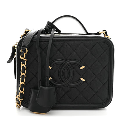 Chanel Caviar Quilted Medium CC Filigree Vanity Case Black 1 of 10