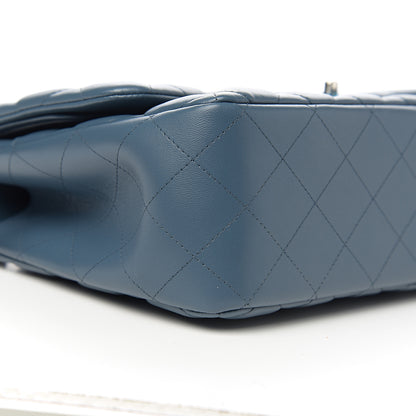 Chanel Lambskin Quilted Jumbo Double Flap Blue 10 of 12
