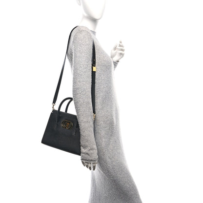 Christian Dior Grained Calfskin Medium St. Honore Tote Black 2 of 11