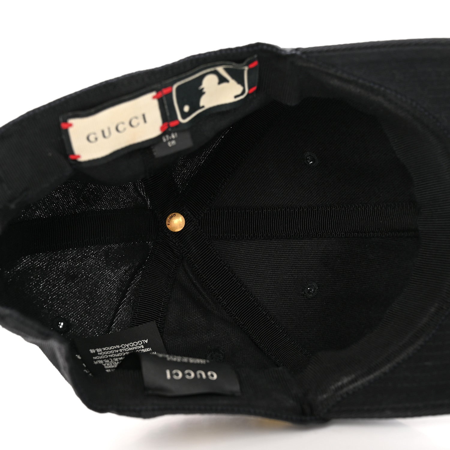 Gucci X MLB Cotton NY Yankees Baseball Hat 57-61 Black 7 of 11