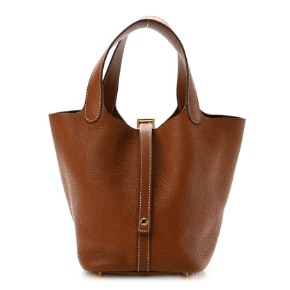 Hermes Barenia Faubourg Picotin Lock 18 PM Fauve 1 of 14