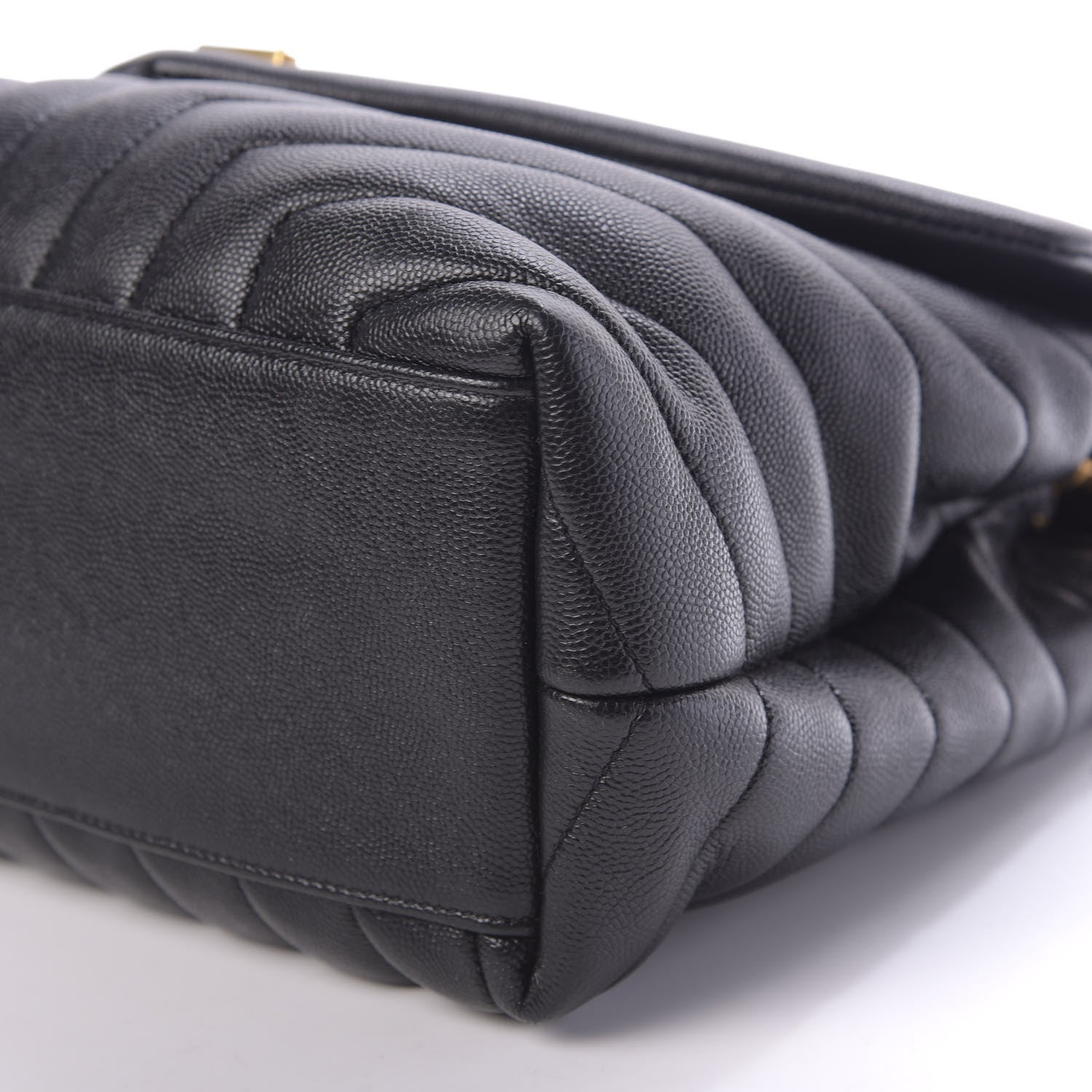 Saint Laurent Grain de Poudre Calfskin Y Quilted Monogram Medium Loulou Chain Satchel Black 7 of 10