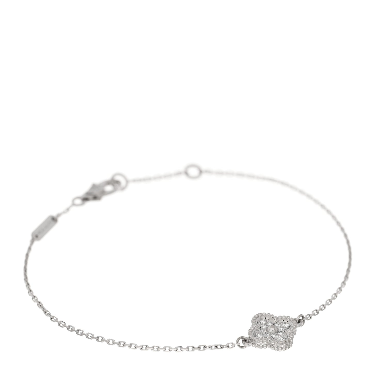 18K White Gold Diamond Sweet Alhambra Bracelet