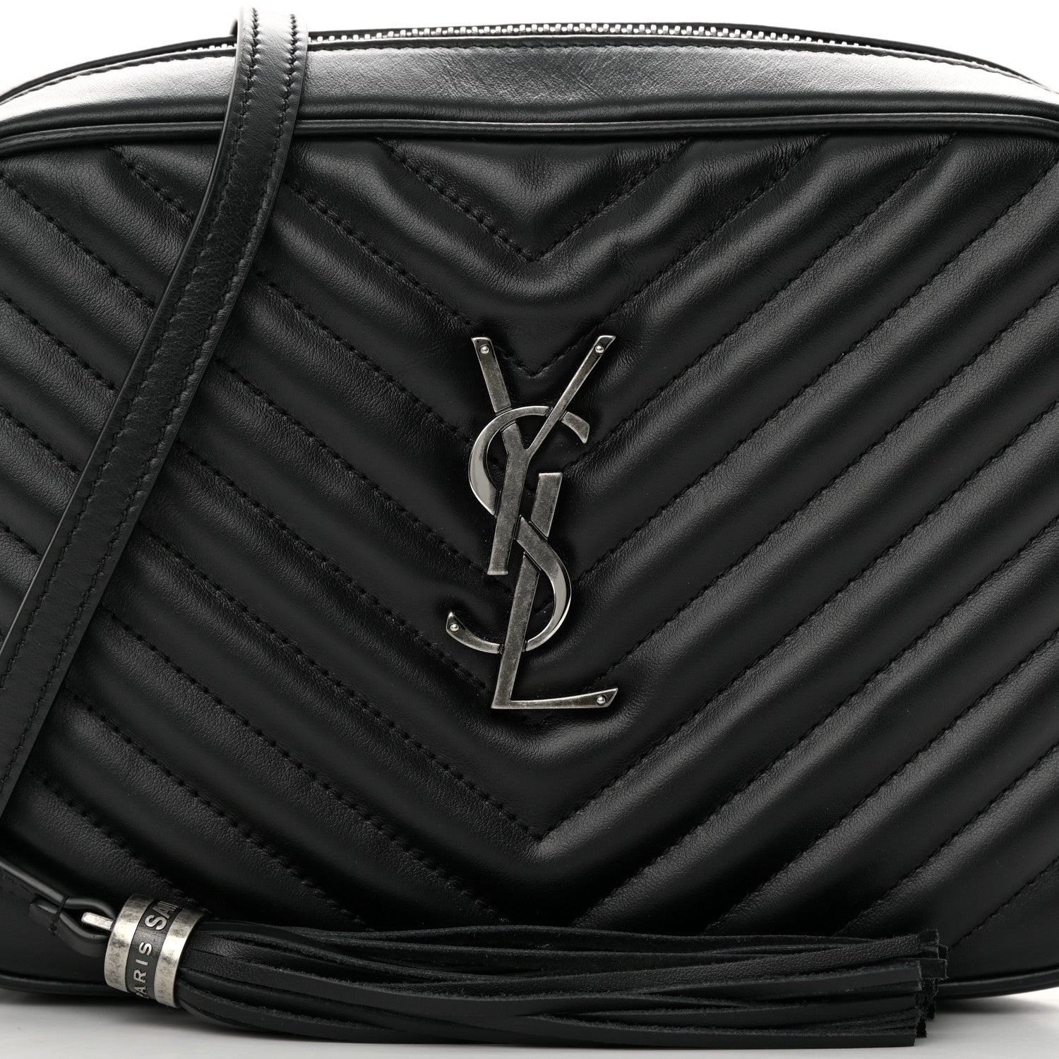 Saint Laurent Calfskin Matelasse Monogram Lou Camera Bag Black 8 of 13