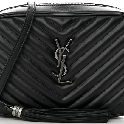 Saint Laurent Calfskin Matelasse Monogram Lou Camera Bag Black 8 of 13