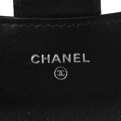 Chanel Lambskin Quilted Flap Card Holder Wallet So Black 5 of 11