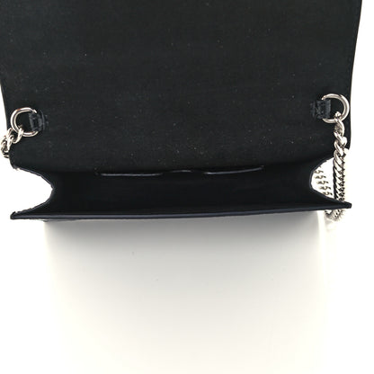 Alexander McQueen Calfskin Crocodile Embossed Skull Mini Crossbody Bag Black 5 of 9