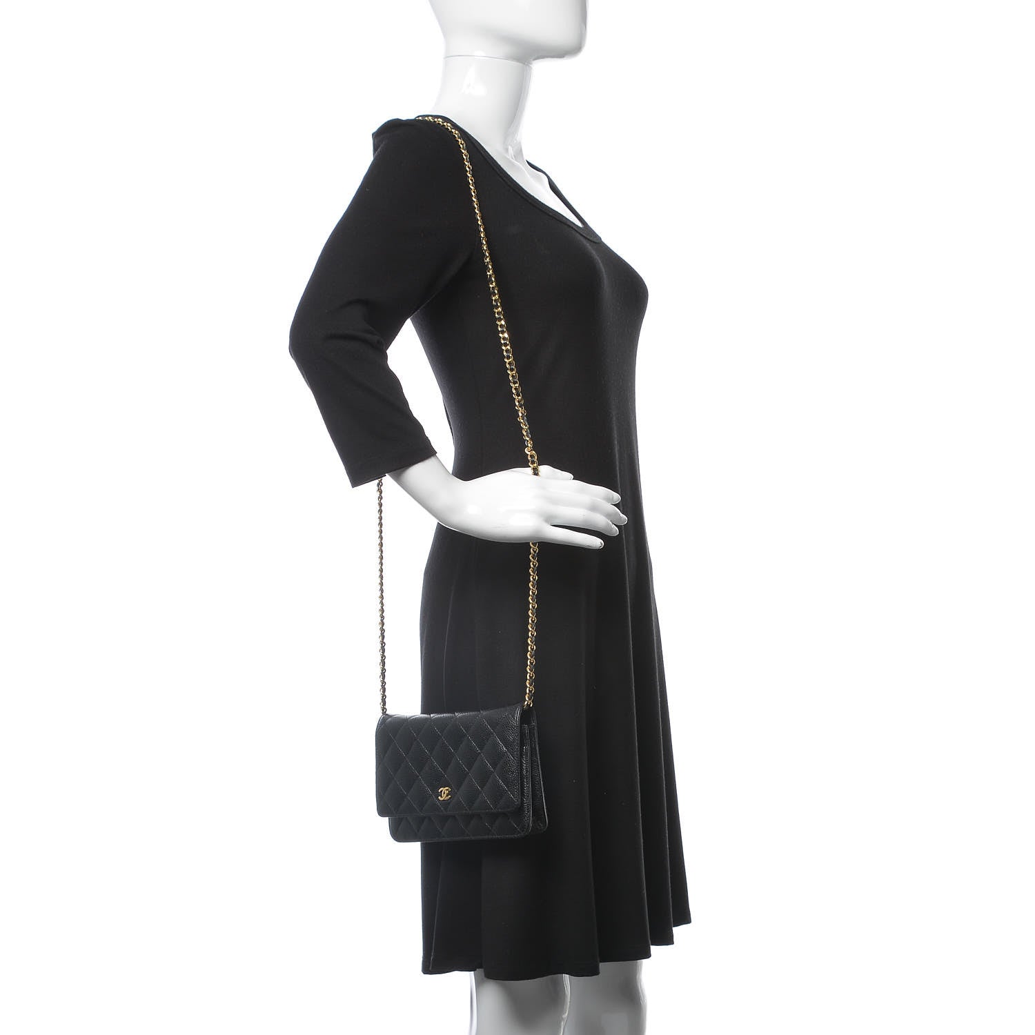 Chanel Caviar Quilted Wallet On Chain WOC Black 3 of 11