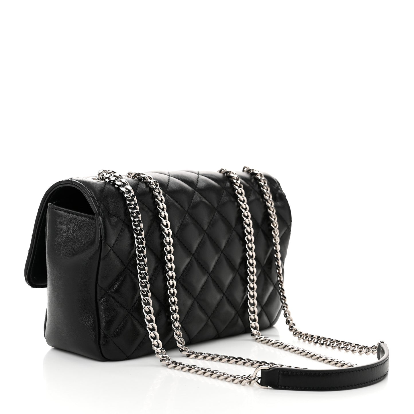 Nappa Quilted Medusa Small Chain Shoulder Bag Black