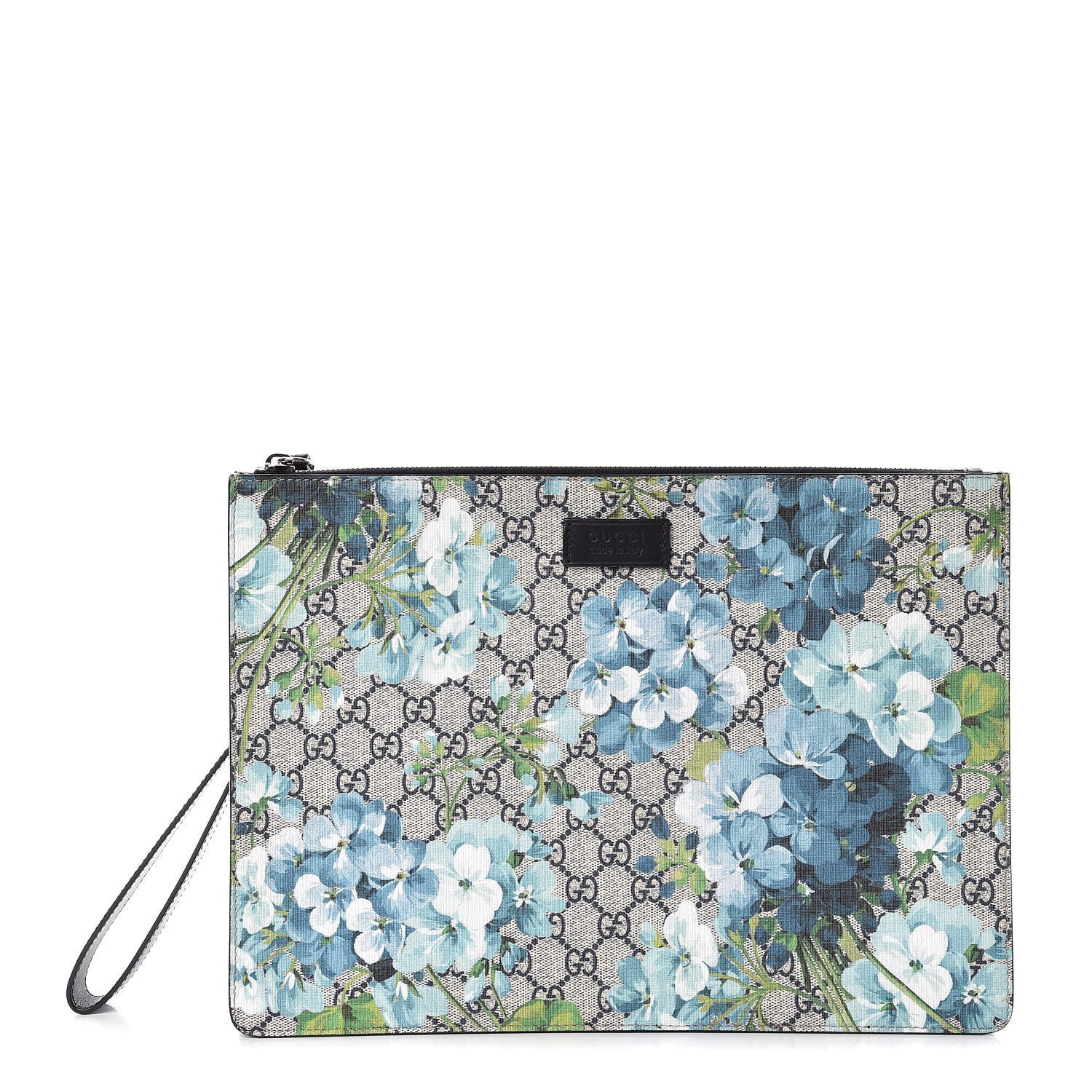 Gucci GG Supreme Monogram Blooms Medium Documents Holder Beige Blue Black 1 of 8