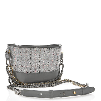 Chanel Tweed Calfskin Quilted Small Gabrielle Hobo Grey 3 of 8