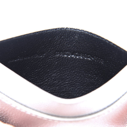 Saint Laurent Grain De Poudre Card Case Argento 8 of 9