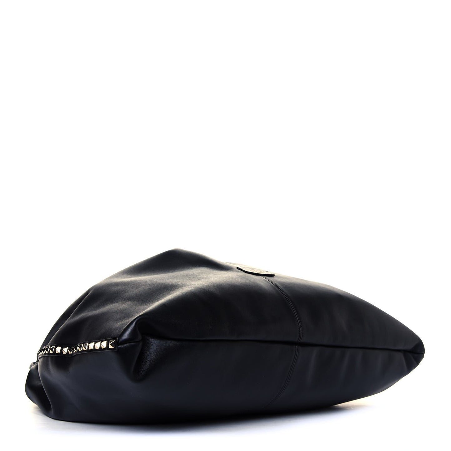 Calfskin Rockstud Hobo Black