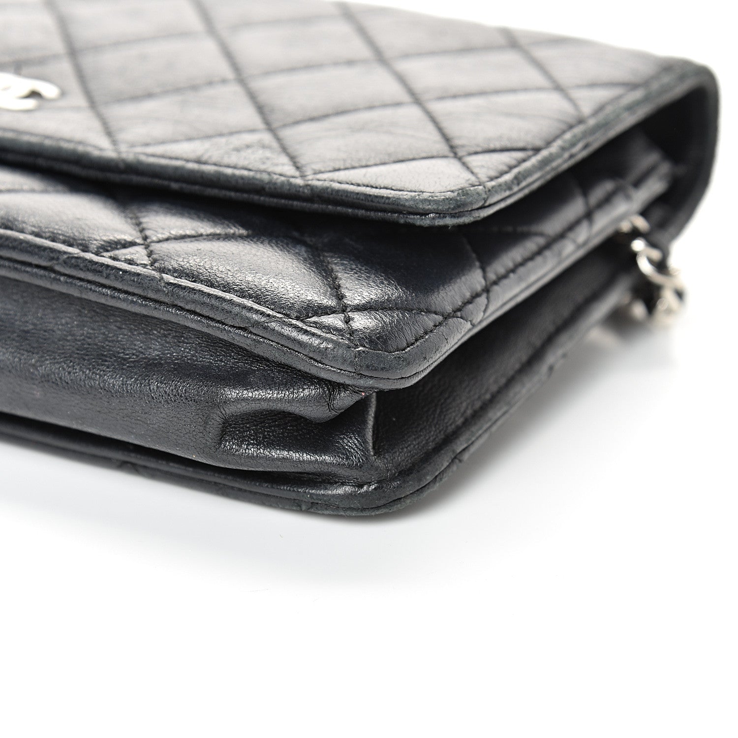 Chanel Lambskin Quilted Wallet On Chain WOC Black 10 of 24