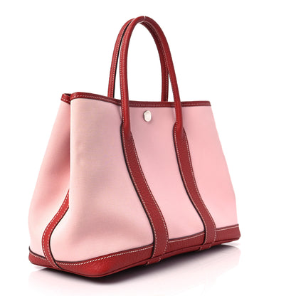 Hermes Toile Militaire Vache Country Garden Party 30 TPM Rose Sakura Rouge Duchesse 2 of 5