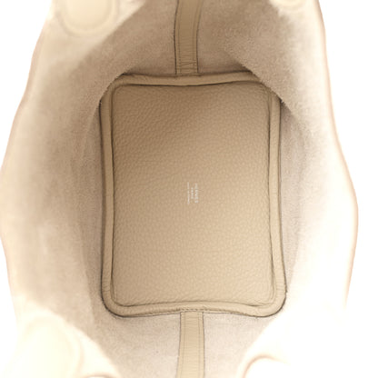 Hermes Taurillon Clemence Picotin Lock 18 PM Beton 4 of 9