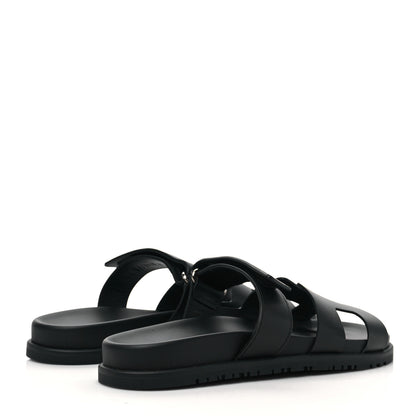 Hermes Calfskin Womens Chypre Sandals 40 Black 4 of 8